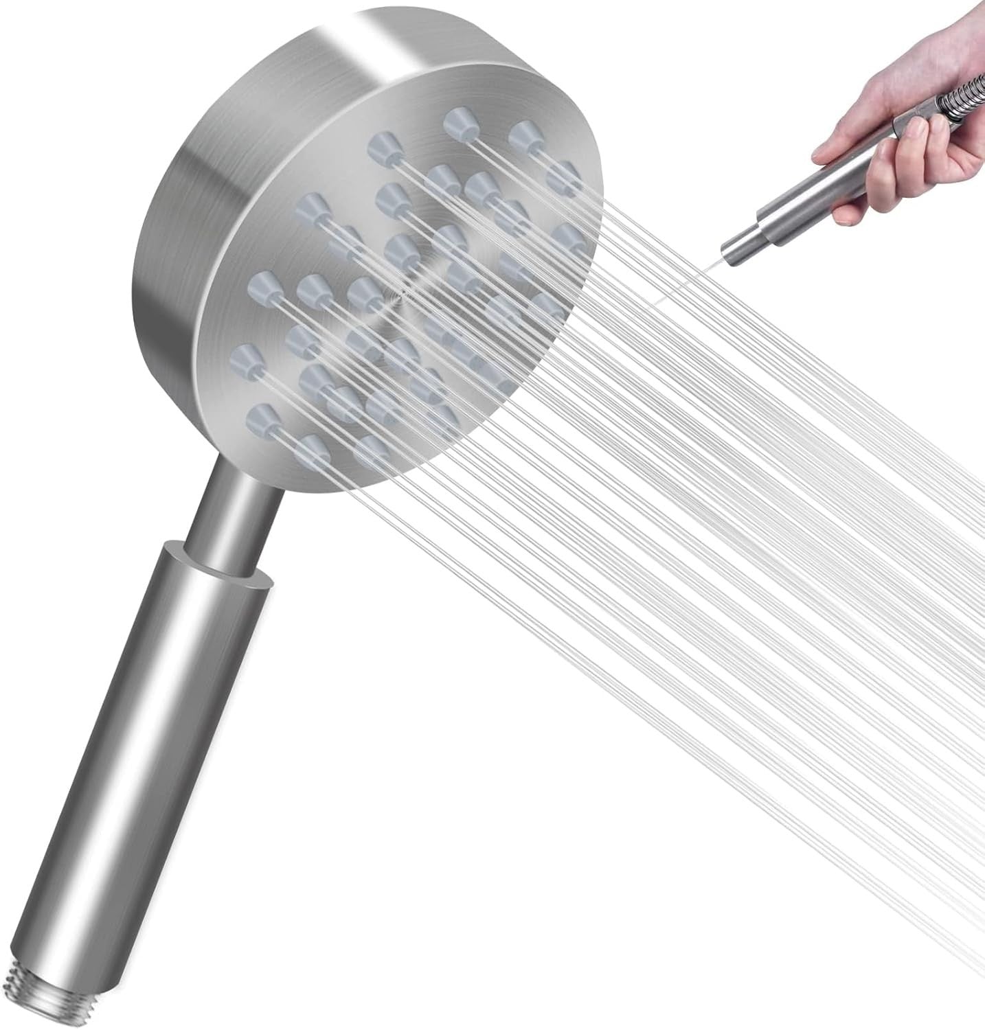 Somdarhk Shower Head Stainless Steel Detachable Handheld Showerhead New