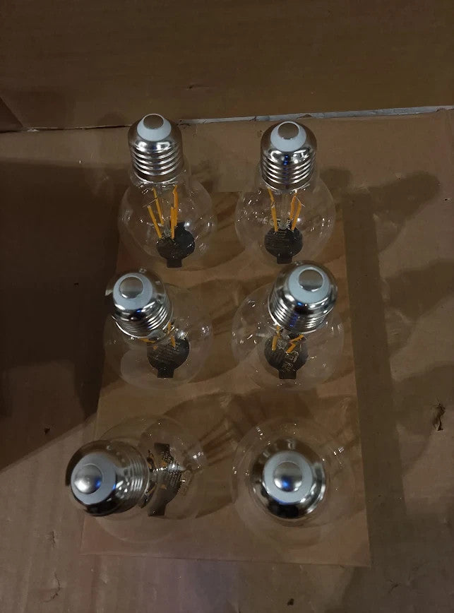 Amazon Basics LED E27 Edison Screw Bulb 4.3W Clear Filament Warm White 6pc New