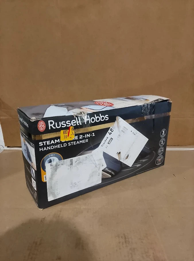 Russell Hobbs Steam Genie 2in1 Handheld Clothes Steamer Ironing Option White New