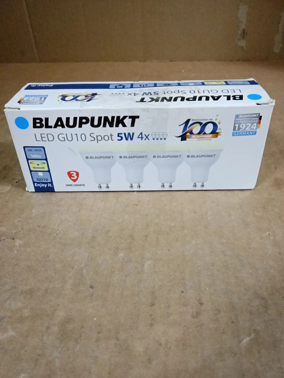 BLAUPUNKT LED GU10 Bulb 5W 500 Lumens White 2700K Replaces 50W Halogen 3 Pieces