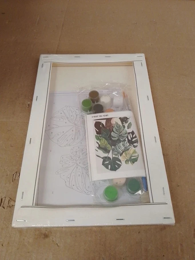 Paint Numbers Adults Frame Plants Easy Framed Beginner Green Plants 8x12in New