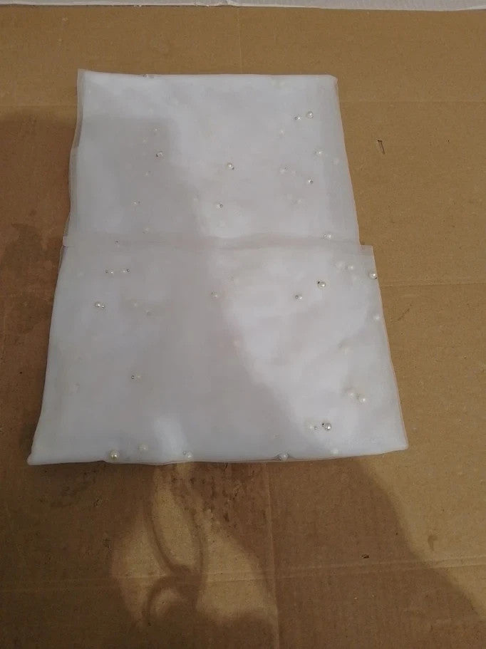 Pearl White Table Runner 80x400cm Gauze Elegant Lace Design Wedding New