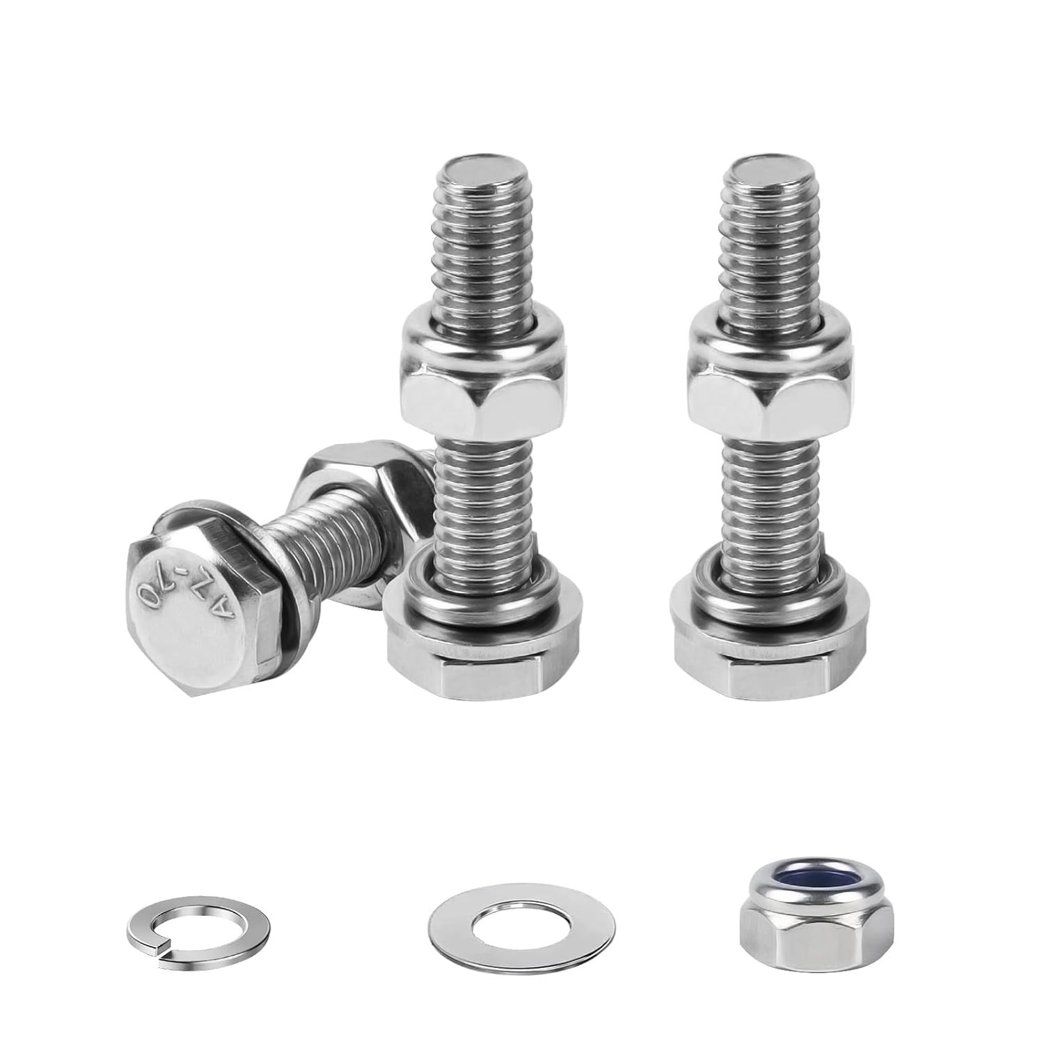 30pc M6 Bolts Nuts Assortment Kit 6mx25mm Hex Head Screws 304 Stainless New