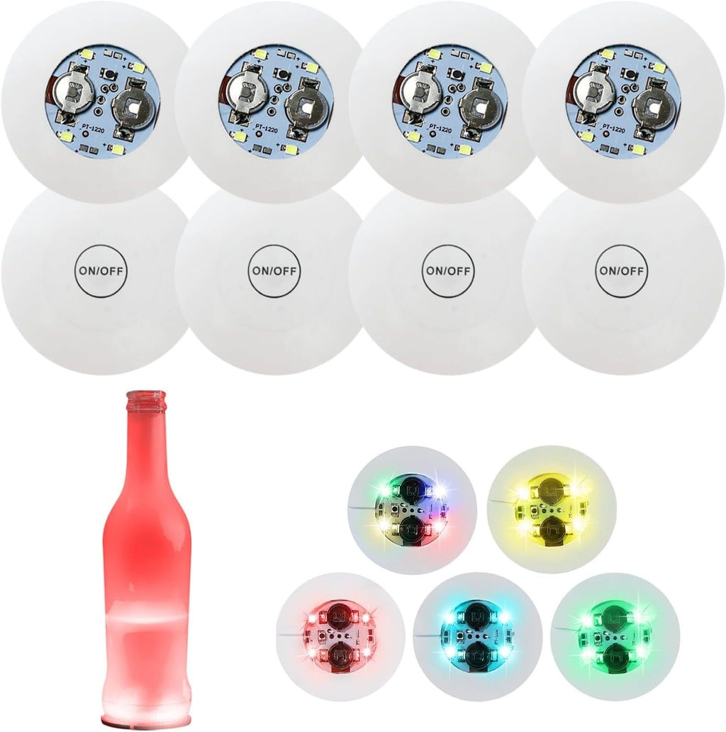 8pcs Sticker Mood Universal Multicolour Coasters Self Adhesive Bottle Lights New