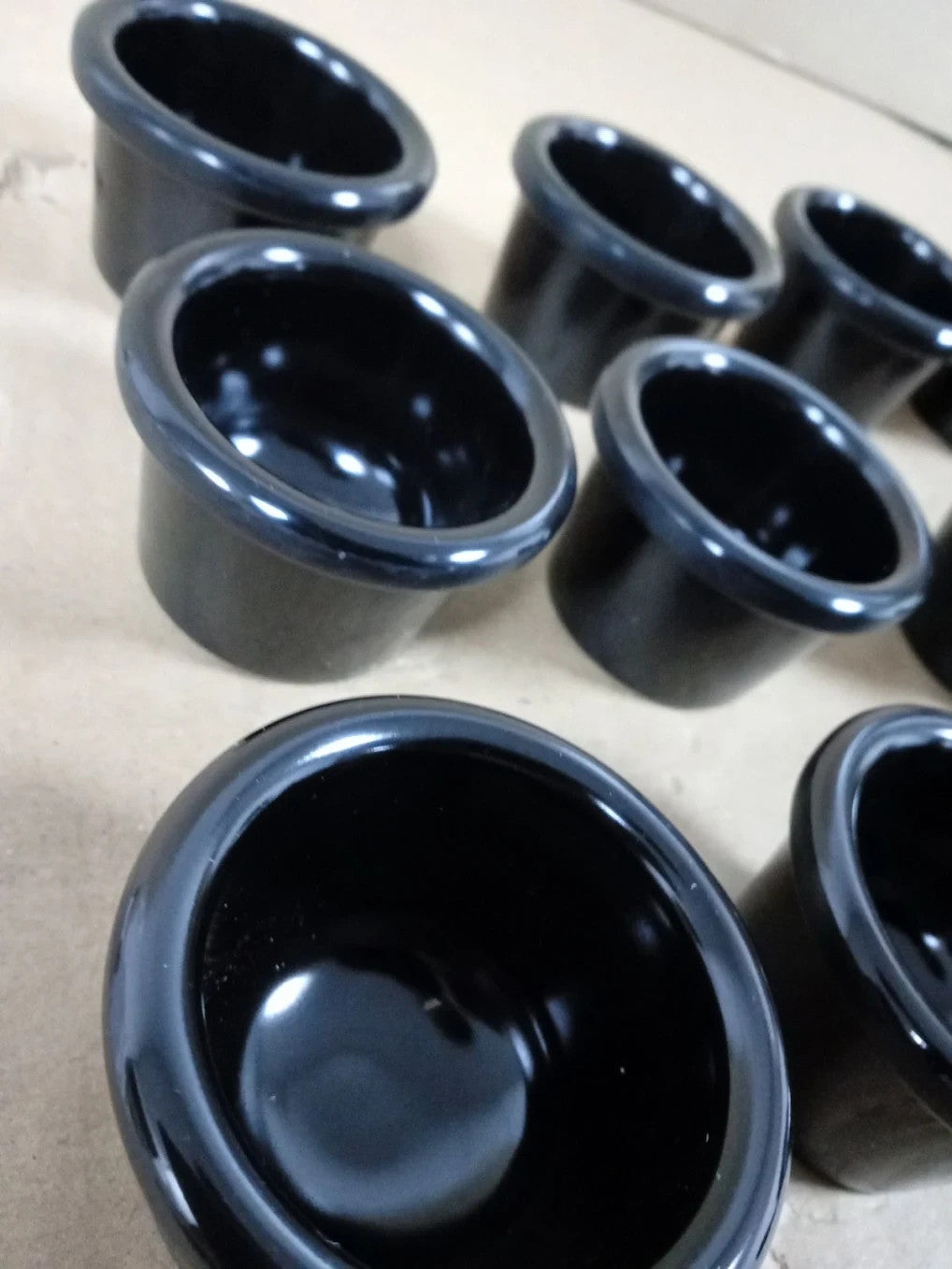 Olympia Kristallon Melamine Plain Ramekins 63mm 12 Pieces Black 20°C-120°C New