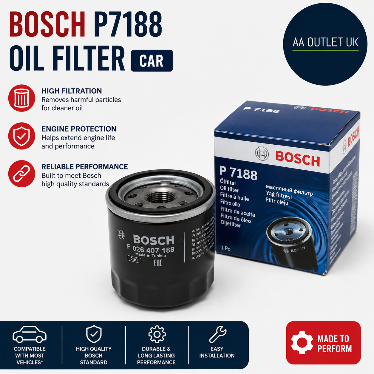 Bosch P7188 Oil Filter Car Resin Replacement Parts