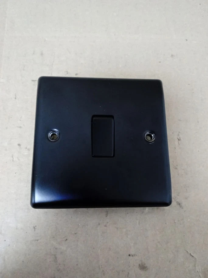 Bg Electrical Single Wall Light Switch 2Way Raised Slim Profile Matt Black New