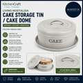 KitchenCraft Living Nostalgia LNCTGRY Airtight Cake Storage Tin Dome 28.5x18cm
