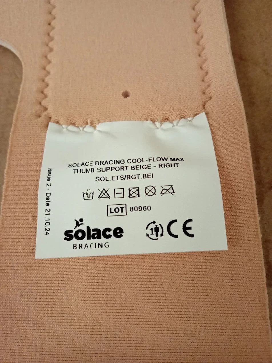 Solace Bracing Cool Flow Max Thumb Support Advanced Right Hand One Size New