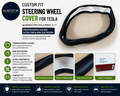 Custom Car Steering Wheel Cover Tesla Nappa Leather Ultra Thin  Model 3/Y New