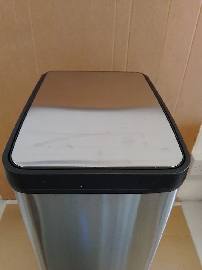 Habitat 30 Litre Slim Line Modern Pedal Bin Silver Kitchen Bathroom Waste Design