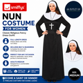 Smiffys Nun Costume For Women Black White Religious Fancy Dress Outfit Medium