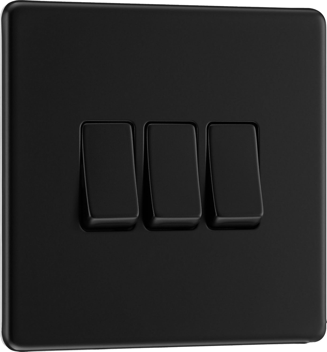 BG Electrical Triple Wall Light Switch 2 Way Screwless Front Plate Slim New