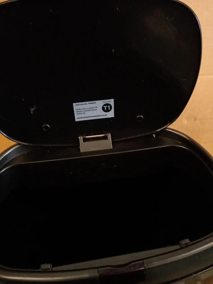 Tower Sensor Sensor Bin 42Litre Made From Steel Black 62x34x25cm
