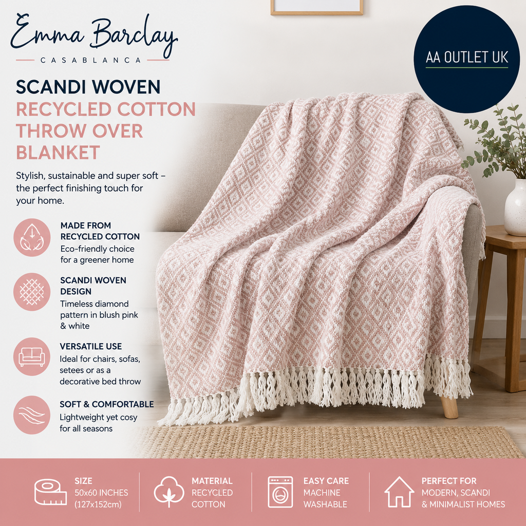 Emma Barclay Casablanca Scandi Woven Recycled Cotton Chair Sofa 127x152cm