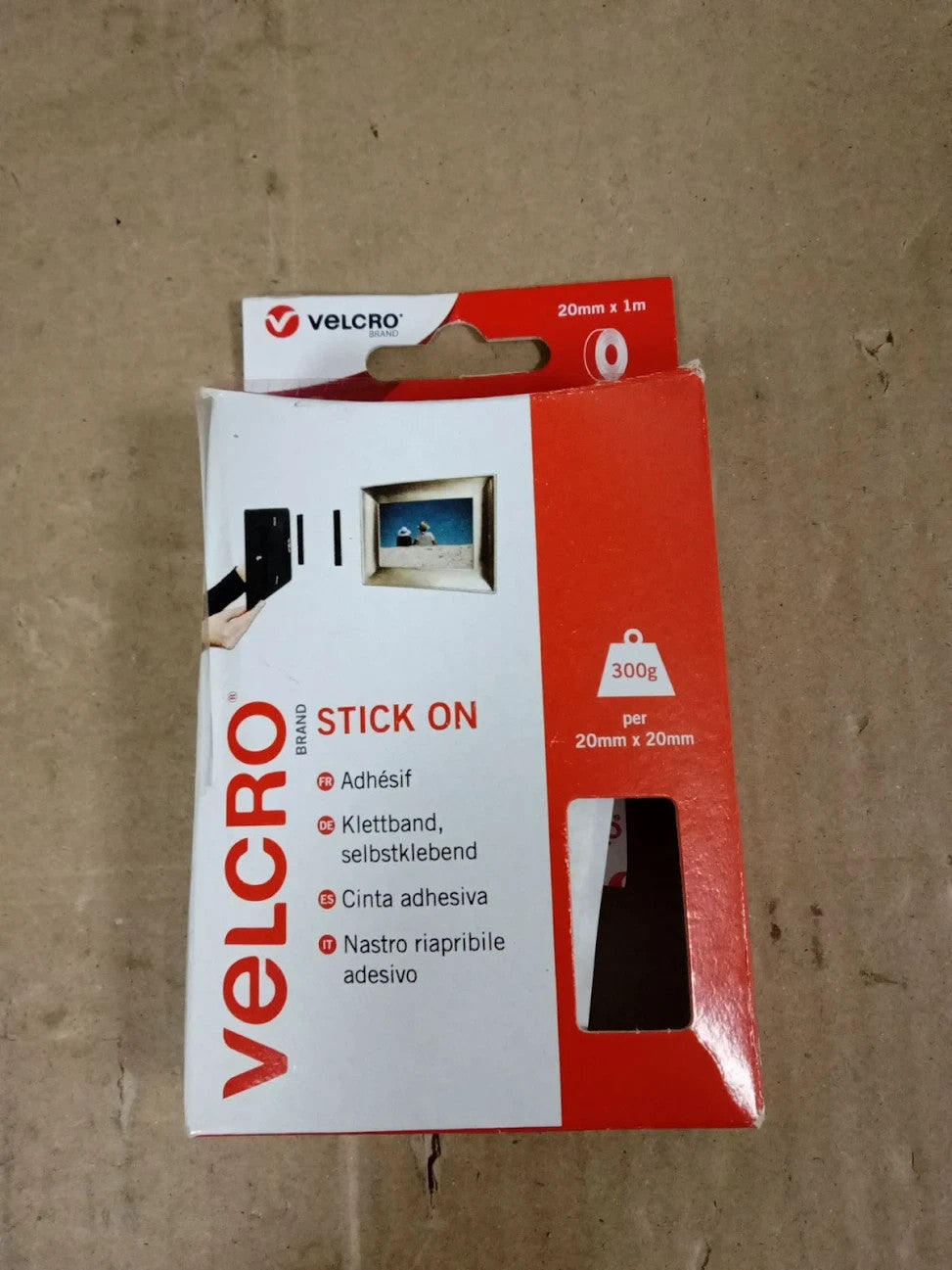 Brand VEL60210 Stick On Hook Loop Fasteners Perfect Home 20mmx1m New