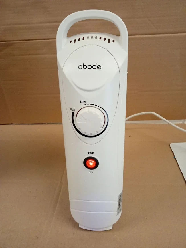 Abode 5 Fin Oil Filled Radiator 650W Portable Electric Heater White AOFR5001