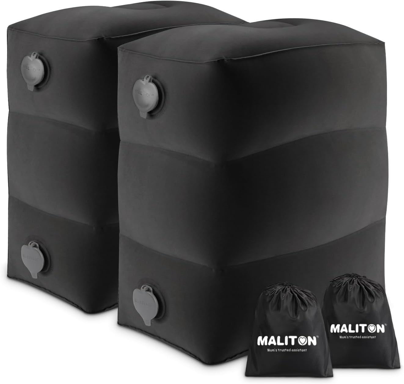 Maliton Airplane Footrest Inflatable Foot Rest Kids Black 3 Height Adjustments
