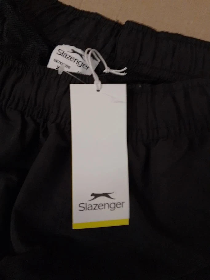 Slazenger Mens Woven Shorts 100 Polyester Elastic Waist Band Black XL New