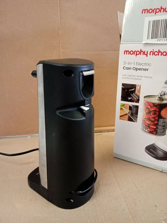 Morphy Richards 3 In 1 Electric Tin Can Opener Knife Sharpener Bottle Cap Remove