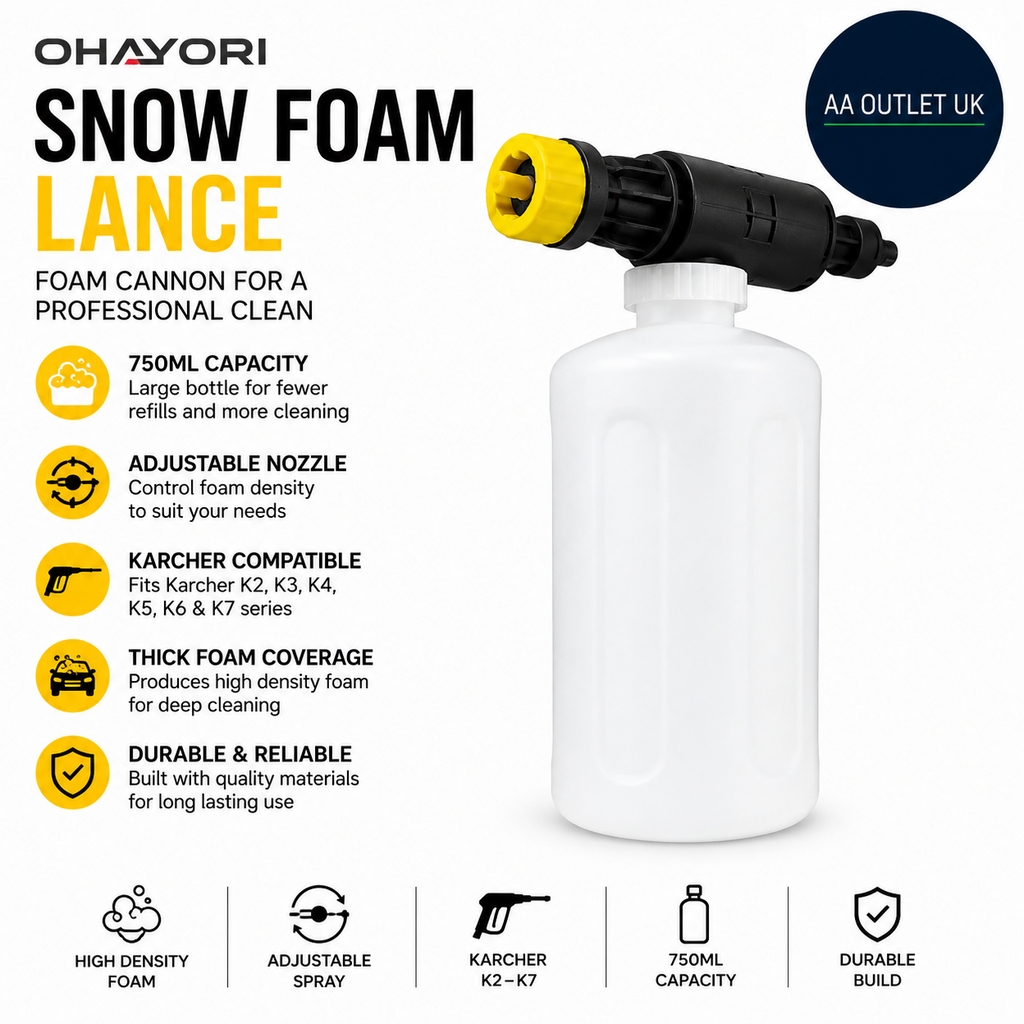 OHAYORI 750ml Snow Foam Lance Foam Cannon Adjustable Nozzle Karcher K2–K7 Design