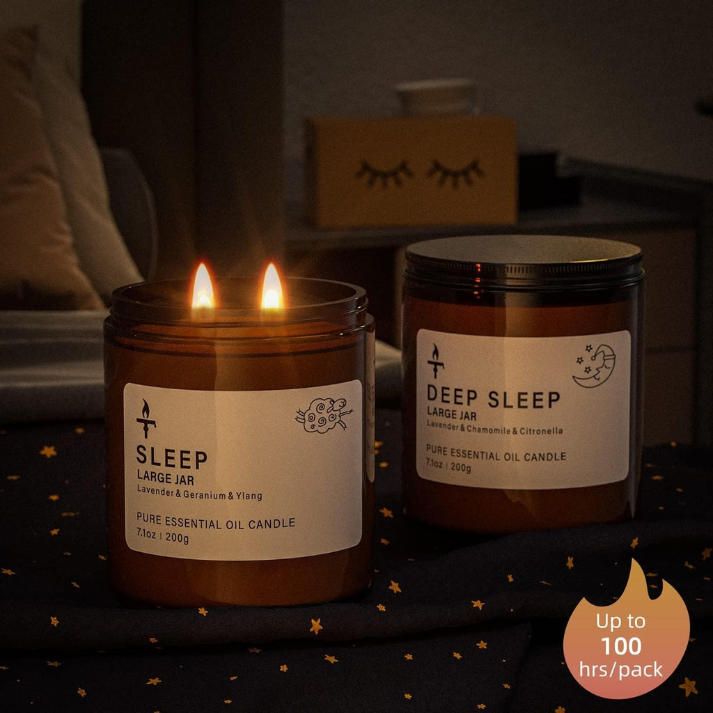 Trinida 2 Wicks Sleep Large Candles Gift Set Long Burning Up To 100 Hour New