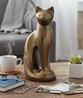 eSplanade Cremation Memorial Container Jar Pot Cat Urn Shape 5x9.02x9.02in New