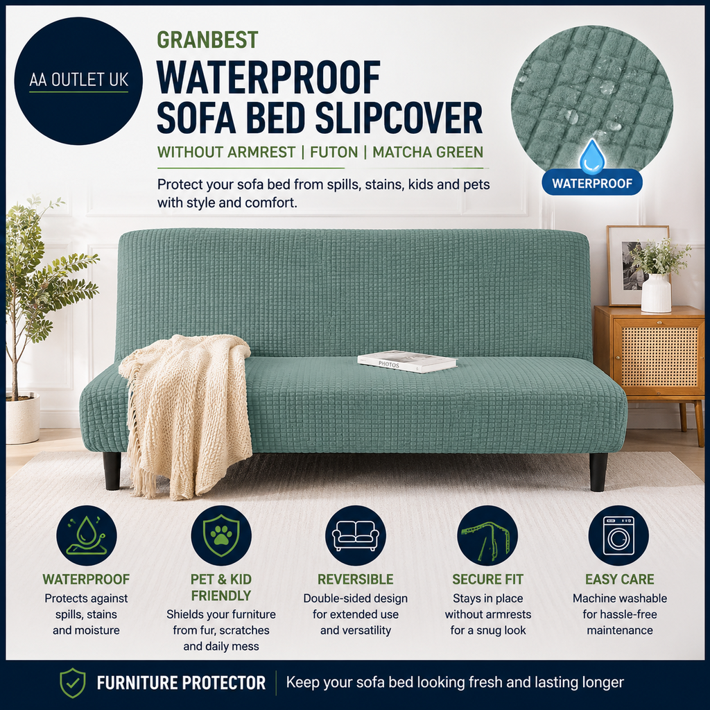 Granbest Waterproof Bed Couch Reversible Sofa Slipcovers Armrest 1.02x2.16x1.27m