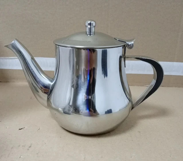 Olympia Arabian Stainless Steel Teapot 700ml M981 Silver Dishwasher Safe Design