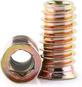 Mawmuaw M8x25mm Threaded Inserts Wood 30pcs Zinc Alloy Hex Drive Threaded New