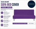 Solid Colour Armless Sofa Bed Cover Polyester Spandex Stretch Futon 80x50in