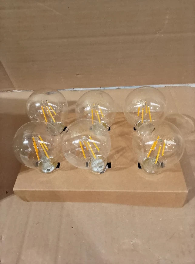 Amazon Basics LED E27 Edison Screw Bulb 4.3W Clear Filament Warm White 6pc New