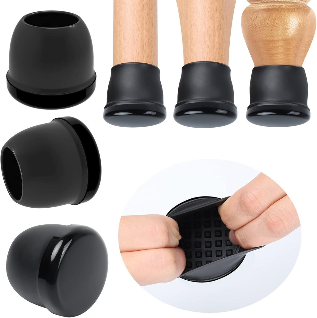 Ezprotekt Chair Leg Floor Protectors 2in Black Furniture Round 14 Pieces New