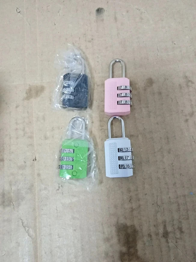 NCOALE Combination Locker Padlock 4pc Gym Locker Suitcase Locks 3 Digit New