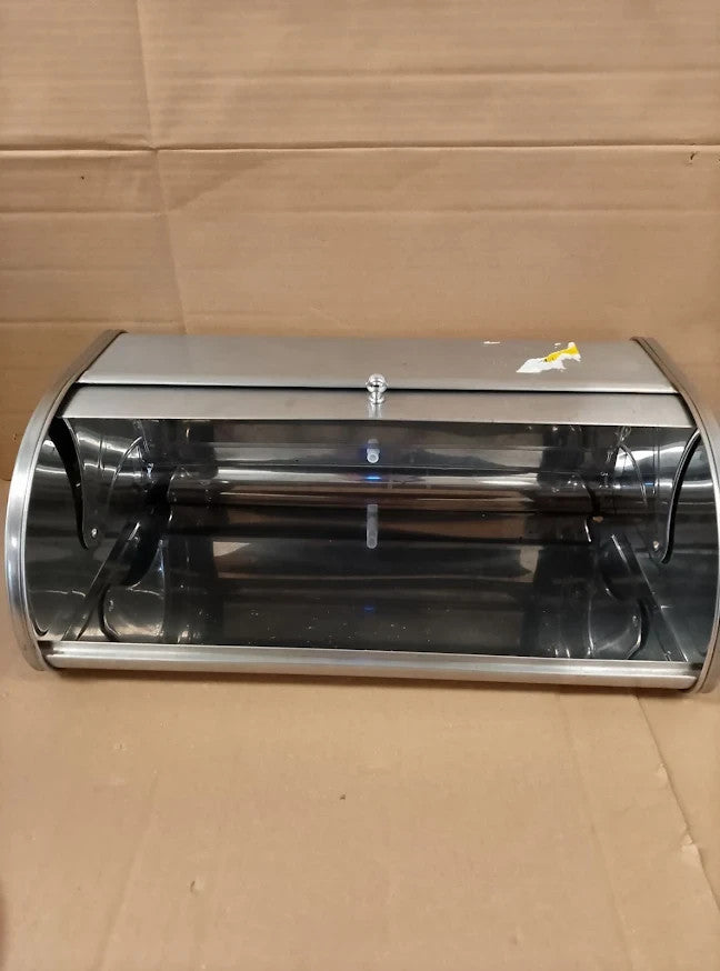Argos Home Stainless Steel Bread Bin Kitchen Storage Roll Top Container Design