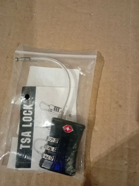 Oderra 1 Pack Luggage 3 Digit Combination Padlock Steel Wire 15x10.5x2.2cm