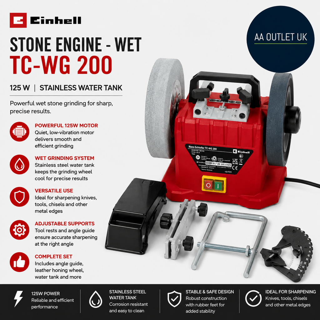 Einhell Stone Engine Wet Grinder And Polishing TC-WG 200 125W Stainless