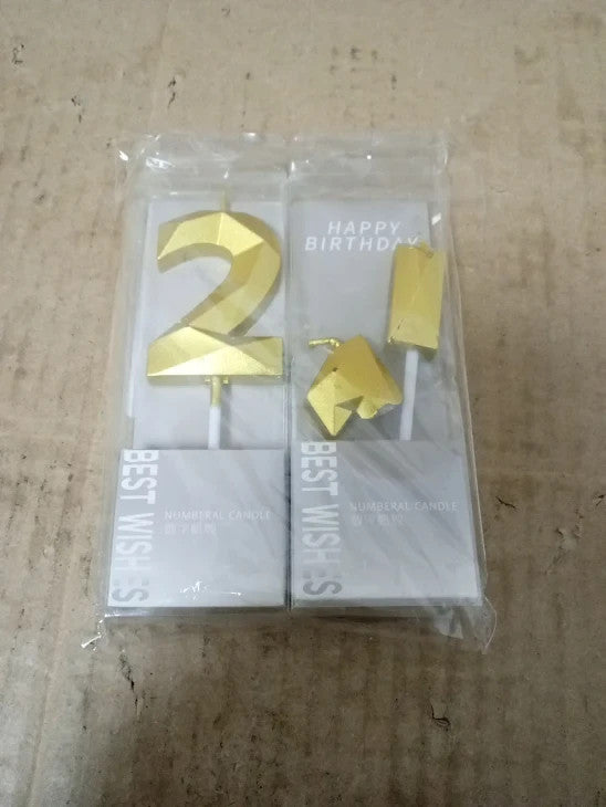 Jekugot 21th Birthday Number 21 Candle Gold Candle Cake Topper Decorations