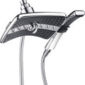 BRIGHT SHOWERS Dual Head Combo Set Handheld Rainfall 60in Stainless Steel New