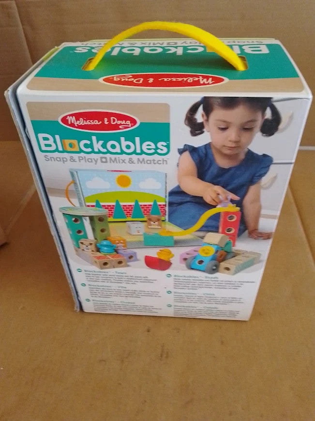Melissa Doug Blockables Town Snap Play Educational Toy Set Children 2+ New