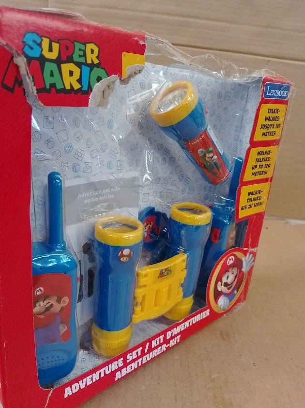 LEXIBOOK, Super Mario Adventurer Set Children Walkie Talkies Binoculars 3+New