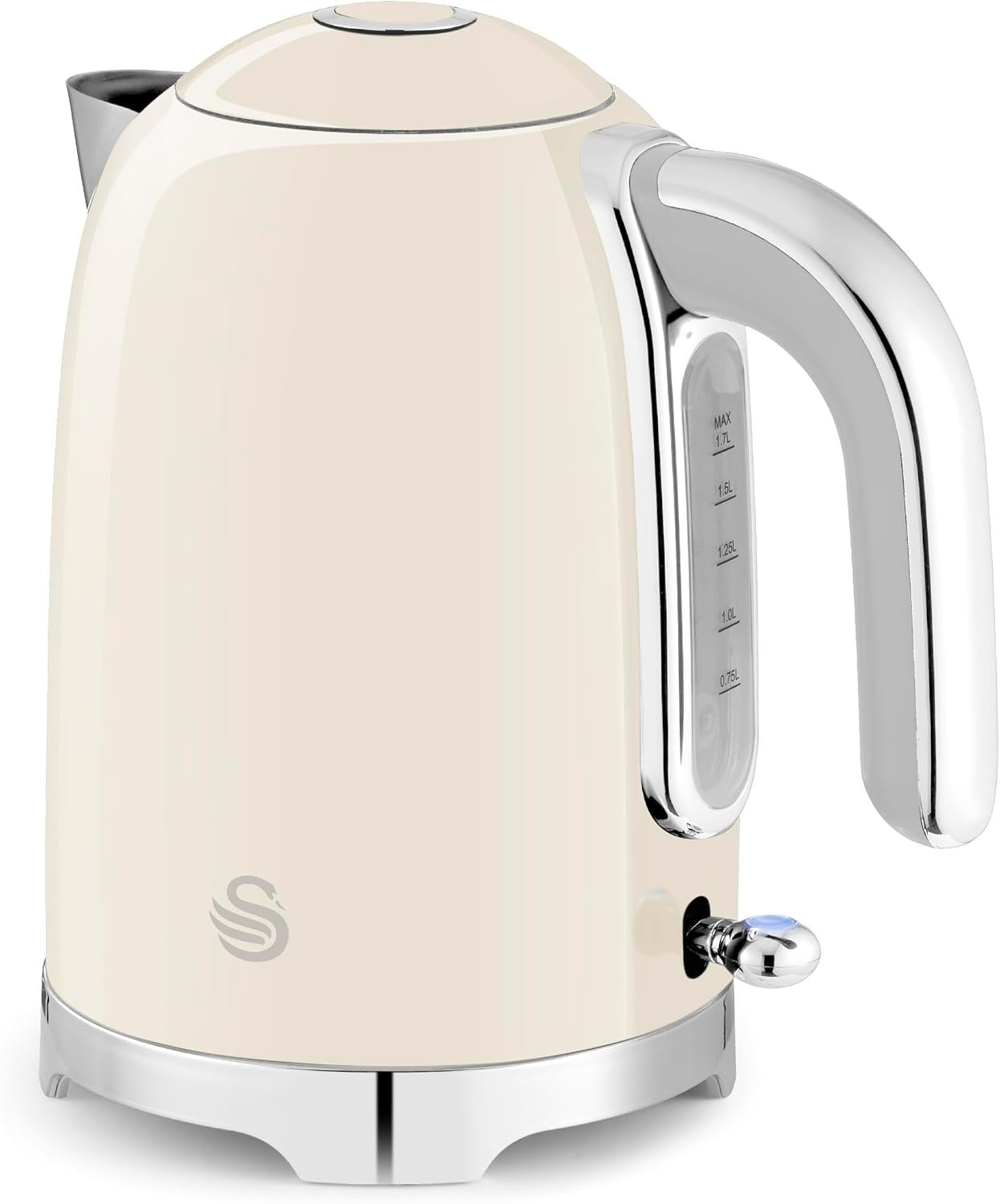 Swan SK19026CRM Solace Cordless Kettle Premium Stainless High Gloss 1.7L 3kw New