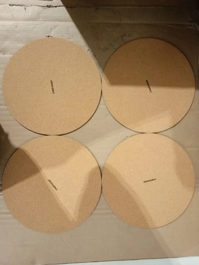 Creative Tops Cork Backed Round Placemats Set 4 Table Mats 29cm Gold New