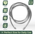 Zuvo 2m Extra Long Stainless Steel Shower Hose Heavy Duty High Pressure New