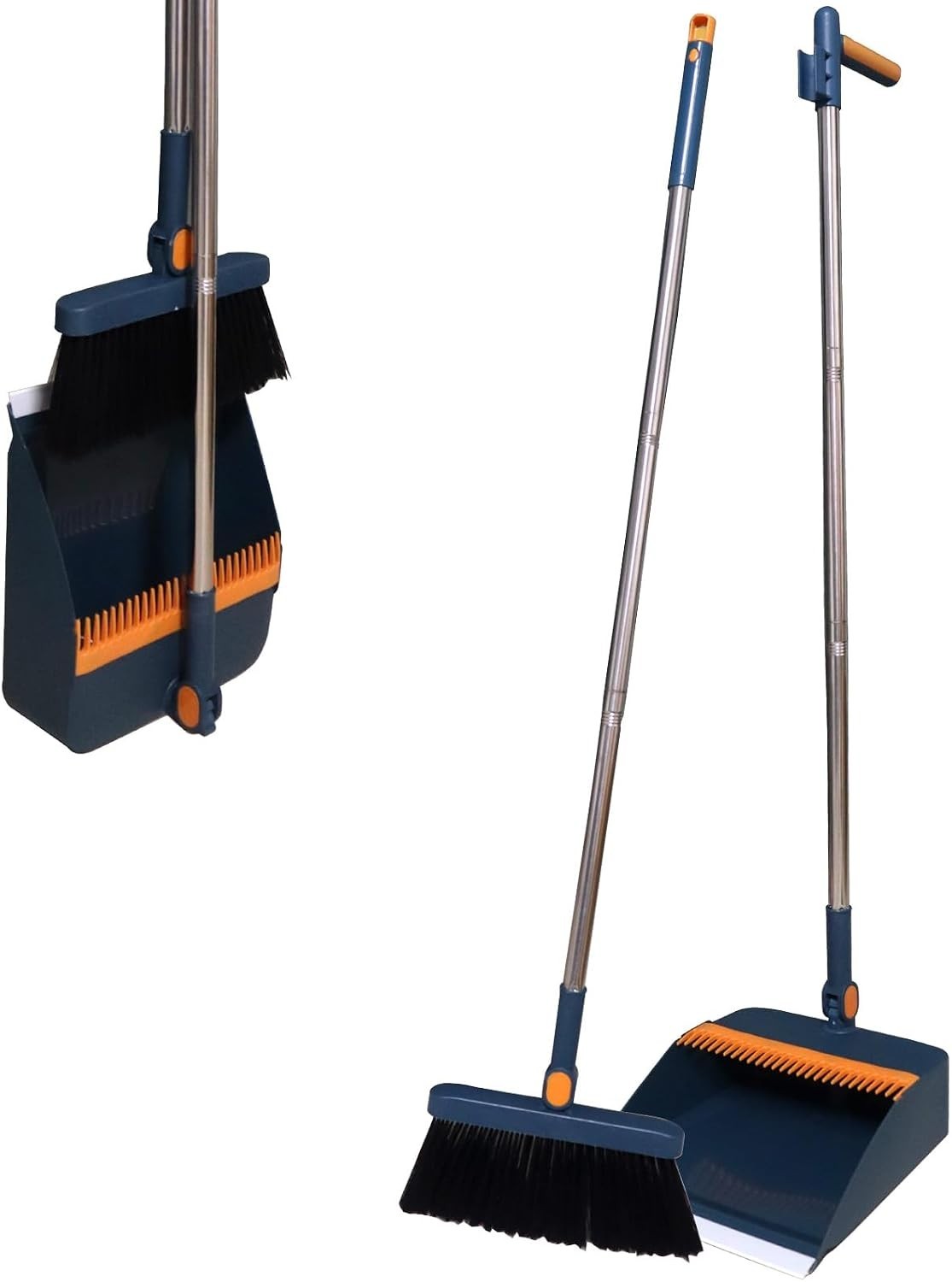 Mtciknxa Long Handle Dustpan And Brush Set Windproof Vertical Extension Pole New
