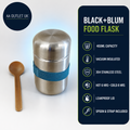 Black Blum Food Flask Vacuum Insulated 304 Stainless Steel Food Container 400ml