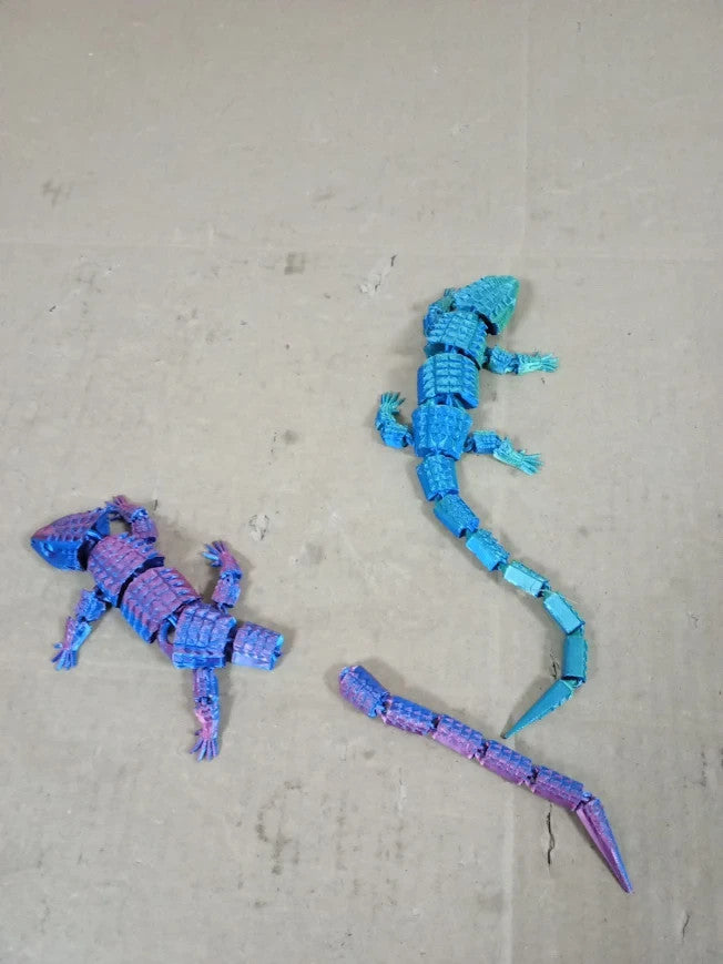 Iuiiaii 2 Pcs Lizard Toys 3d Printed Fidget Toy Lizard Animal Home Decor