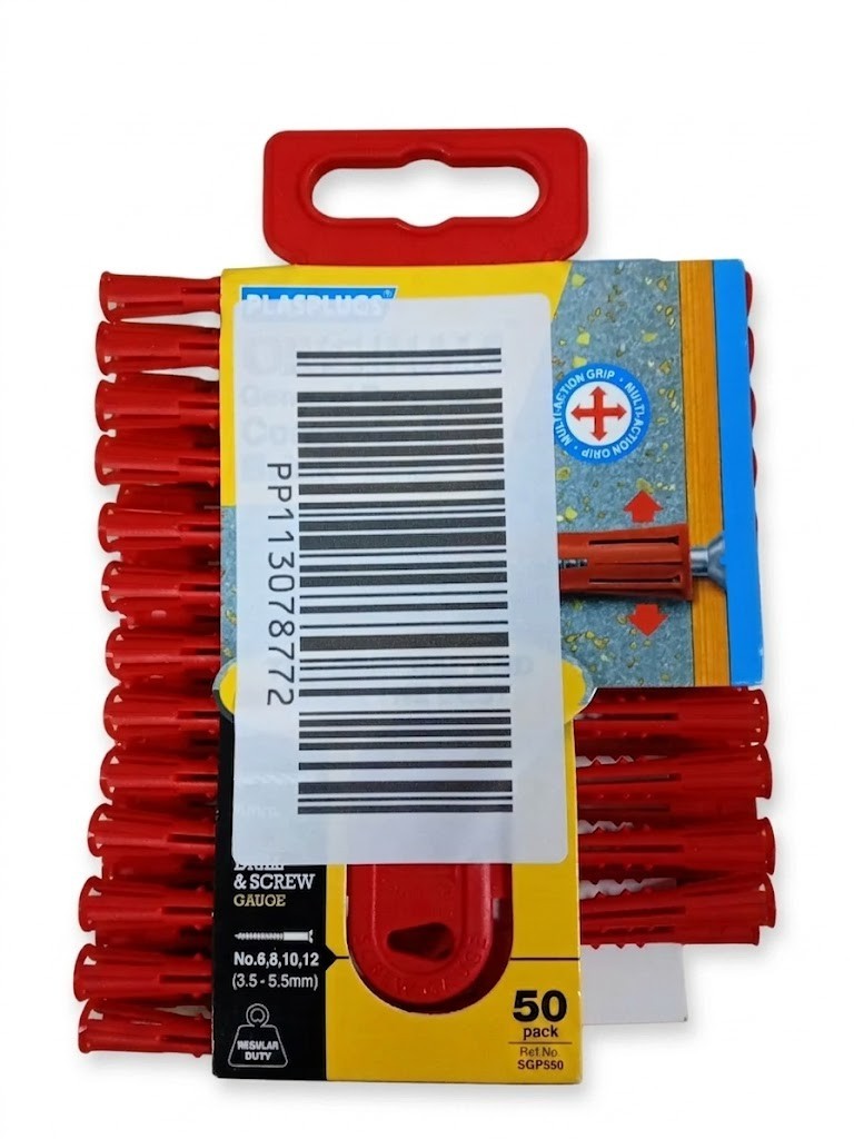 Plasplugs SGP550 General Purpose Multifix Wall Plugs Fixings Pack Red Design New