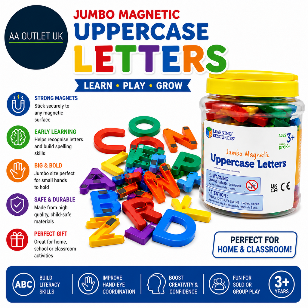 Learning Resources Jumbo Magnetic Uppercase Letters ABC Alphabet Learning Set