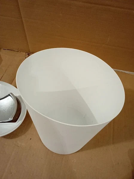 Kela Swing Swing Lid White Cosmetic Bin 5L Plastic Marta Waste 7x7x11.4in